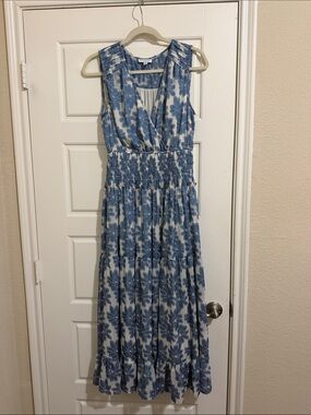 Current Air Blue and White Floral Maxi Dress
